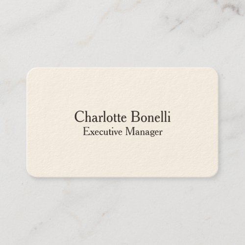 Professional Modern Minimalist Signature Cream Business Card