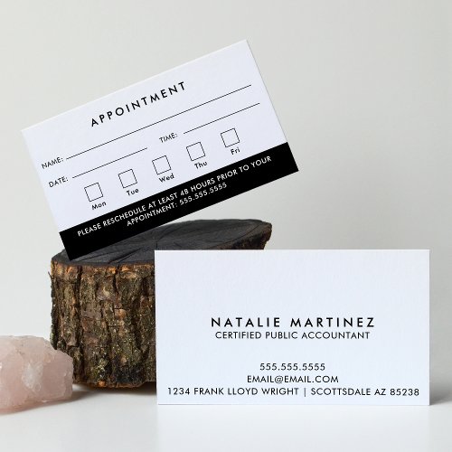 Professional Modern Minimalist Simple Appointment Business Card