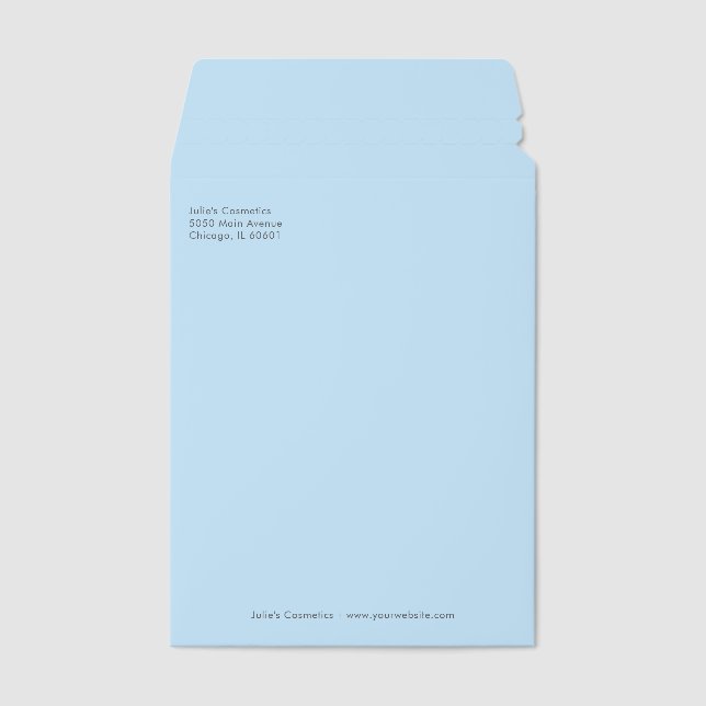 Professional Modern Minimalist Simple Elegant Blue Envelope Mailers (Front)