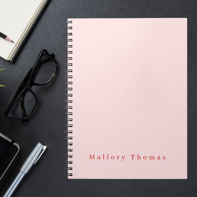 Professional Modern Minimalist Simple Pink and Red Notebook (Creator Uploaded)