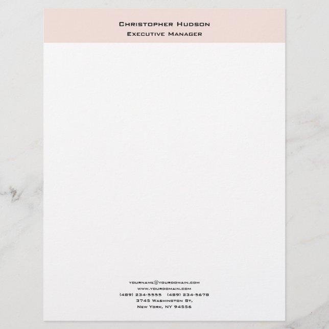 Professional Modern Minimalist Simple Plain Letterhead (Front)