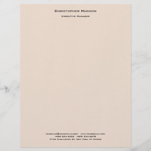 Professional Modern Minimalist Simple Plain Linen Letterhead