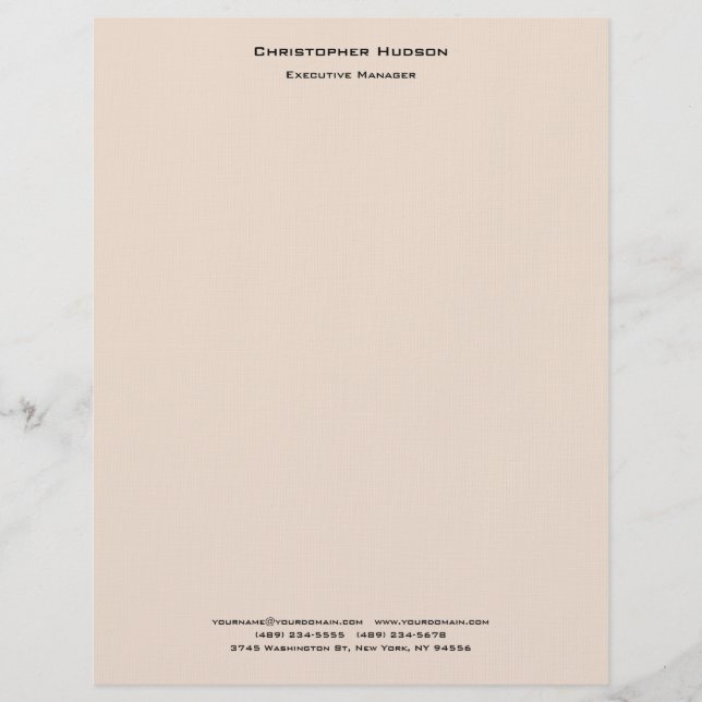 Professional Modern Minimalist Simple Plain Linen Letterhead (Front)