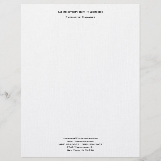 Professional Modern Minimalist Simple Plain Linen Letterhead (Front)