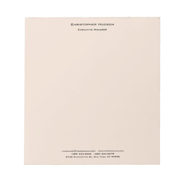 Professional Modern Minimalist Simple Plain Linen Notepad (Front)