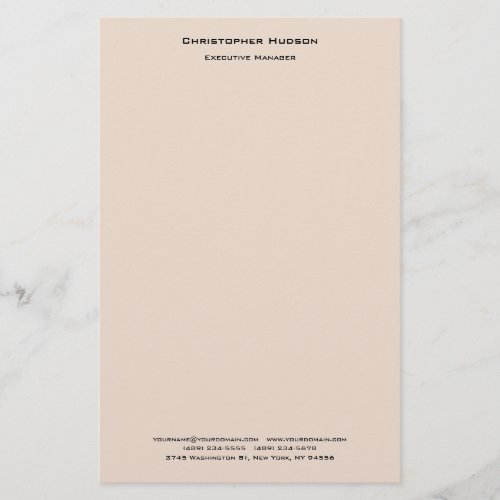 Professional Modern Minimalist Simple Plain Linen Stationery