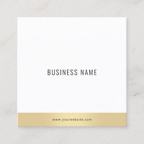 Professional Modern Minimalist Template Gold White Square Business Card