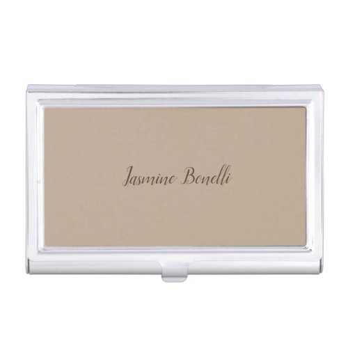 Professional Modern Minimalist Your Name Business Card Case