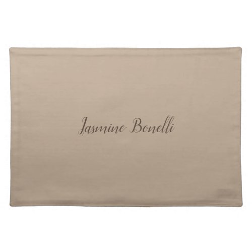 Professional Modern Minimalist Your Name Cloth Placemat