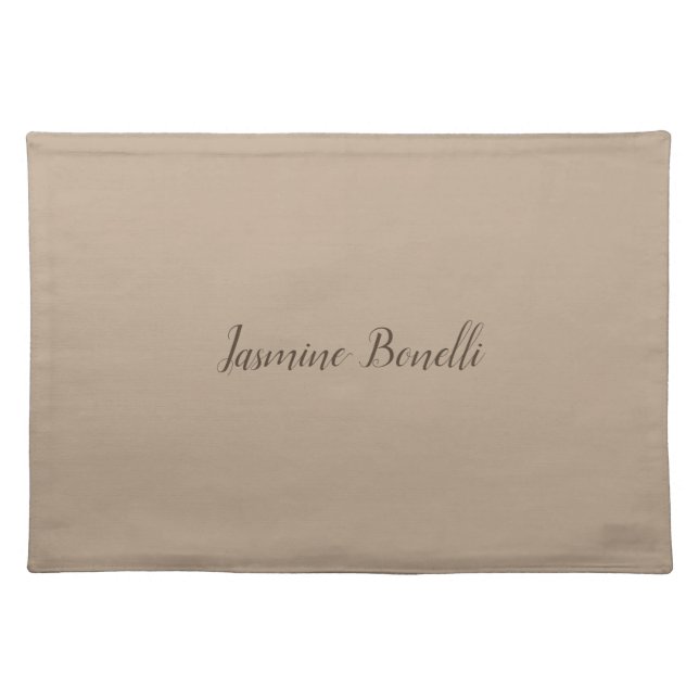 Professional Modern Minimalist Your Name Cloth Placemat (Front)