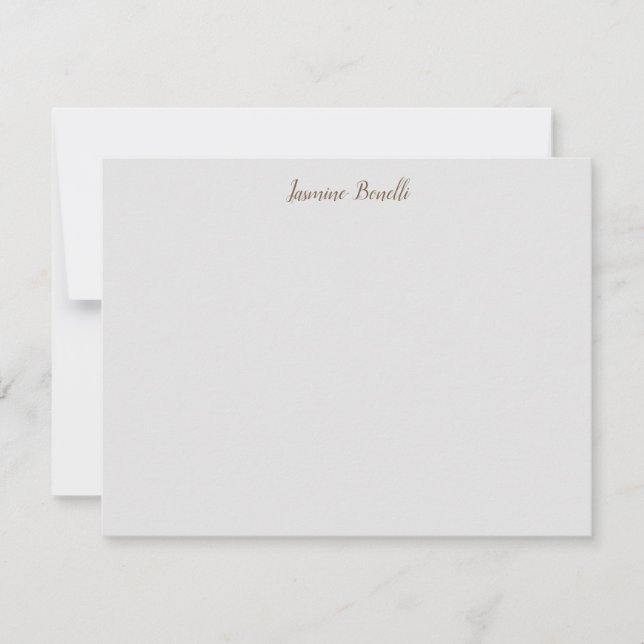 Professional Modern Minimalist Your Name Note Card (Front)