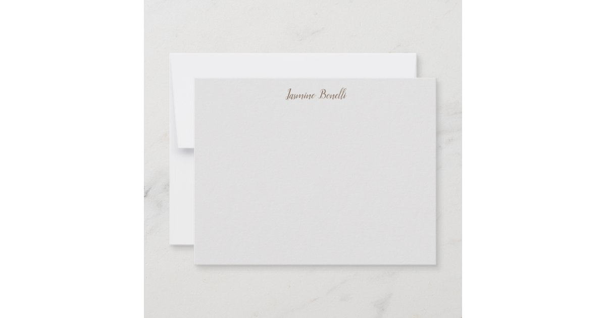 Professional Modern Minimalist Your Name Note Card | Zazzle