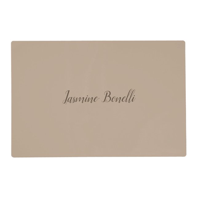 Professional Modern Minimalist Your Name Placemat (Front)