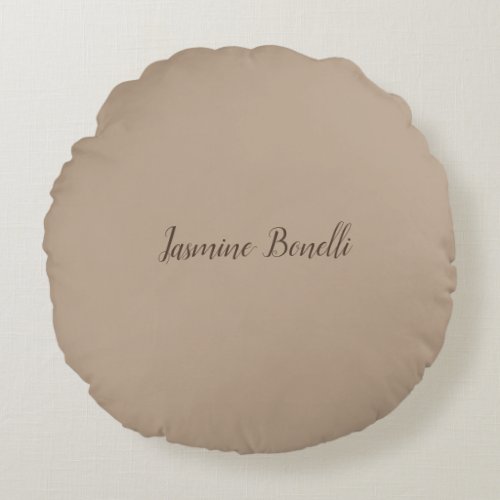 Professional Modern Minimalist Your Name Round Pillow