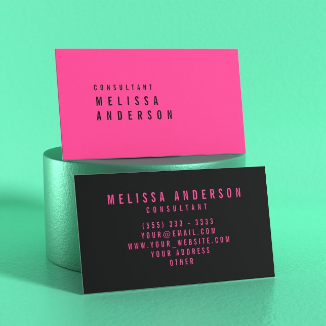 Professional Modern Minimalistic Brilliant Rose Business Card (Perspective)