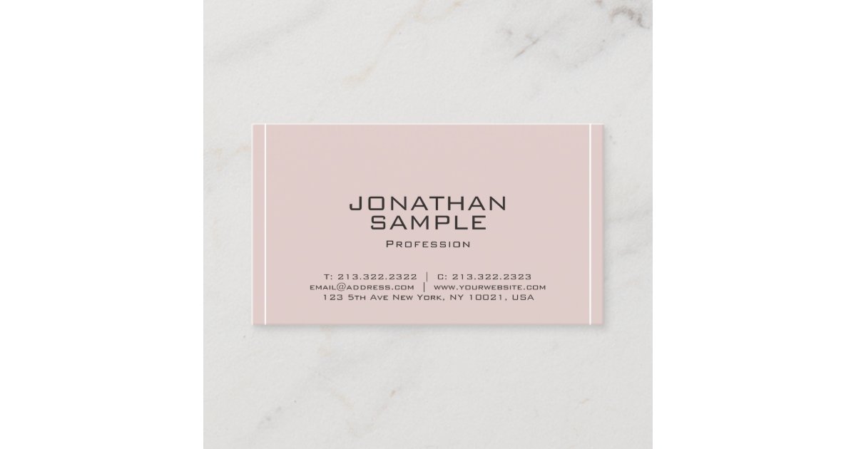 Professional Modern Minimalistic Elegant Plain Business Card | Zazzle