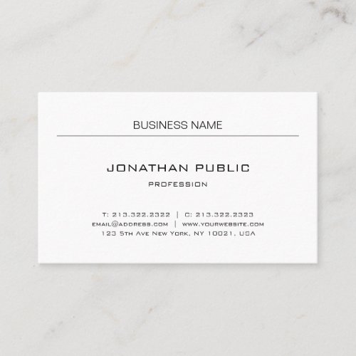 Professional Modern Minimalistic Elegant Plain Business Card