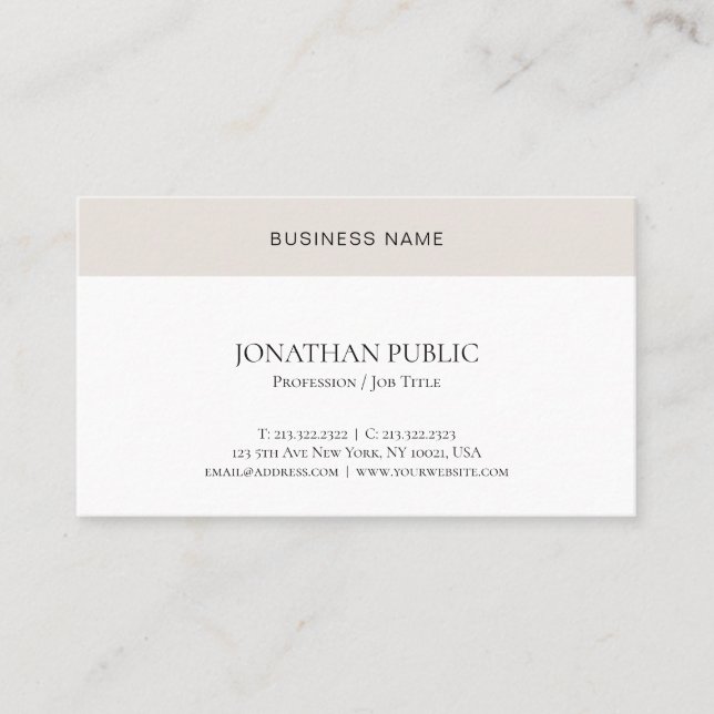 Professional Modern Minimalistic Elegant Simple Business Card (Front)