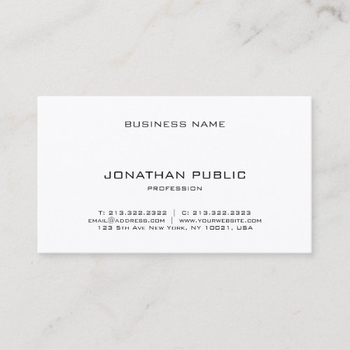 Professional Modern Minimalistic Elegant Simple Business Card