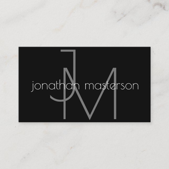 Professional Modern Minimalistic Monogram Business Card (Front)