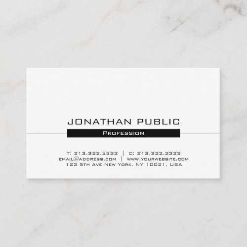 Professional Modern Minimalistic Sleek Chic Design Business Card