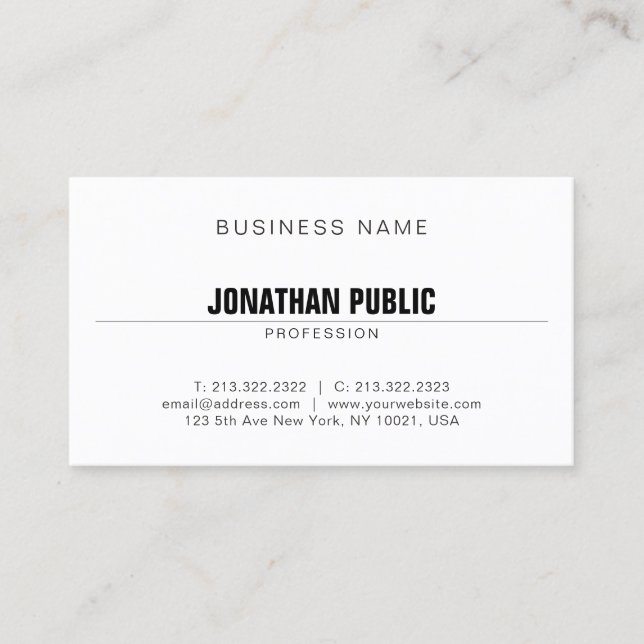 Professional Modern Minimalistic Sophisticated Business Card (Front)