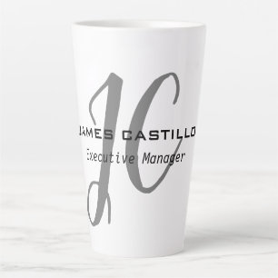 Professional Modern Monogram Calligraphy Script Latte Mug