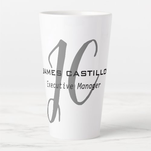 Professional Modern Monogram Calligraphy Script Latte Mug