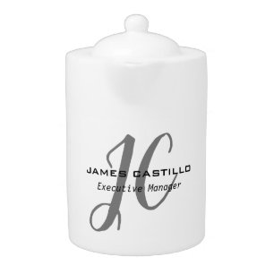 Professional Modern Monogram Calligraphy Script Teapot