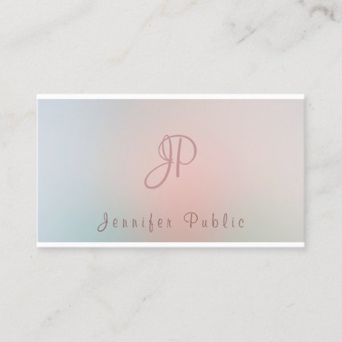 Professional Modern Monogram Elegant Colors Business Card