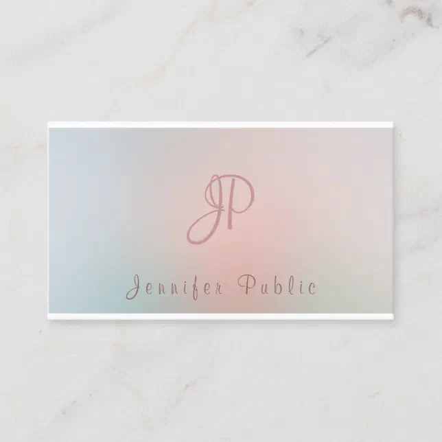 Professional Modern Monogram Elegant Colors Business Card | Zazzle