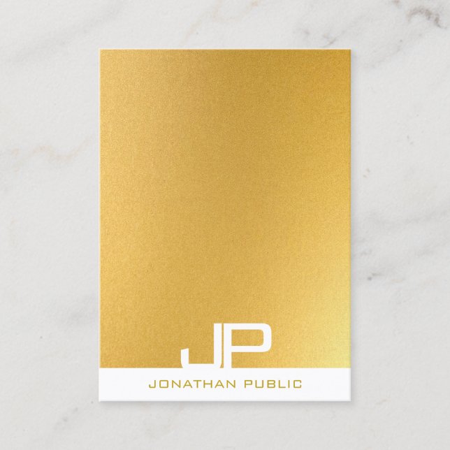 Professional Modern Monogram Elegant Gold Template Business Card (Front)