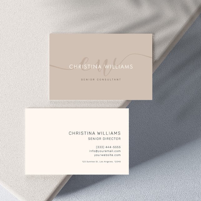 Professional Modern Monogram Elegant Minimalist Business Card (Professional Modern Monogram Elegant Minimalist Business Card)