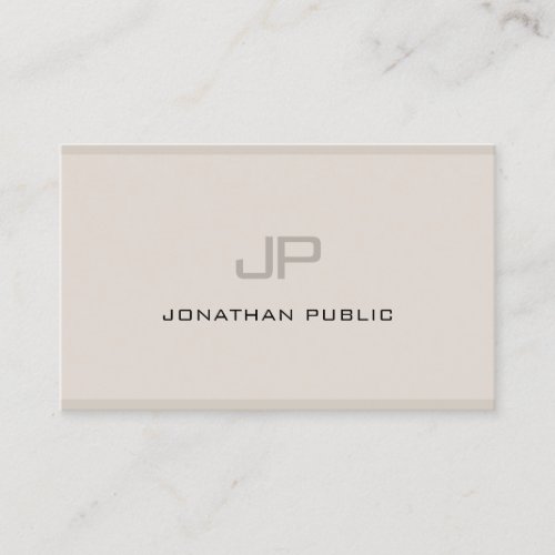 Professional Modern Monogram Elegant Simple Plain Business Card