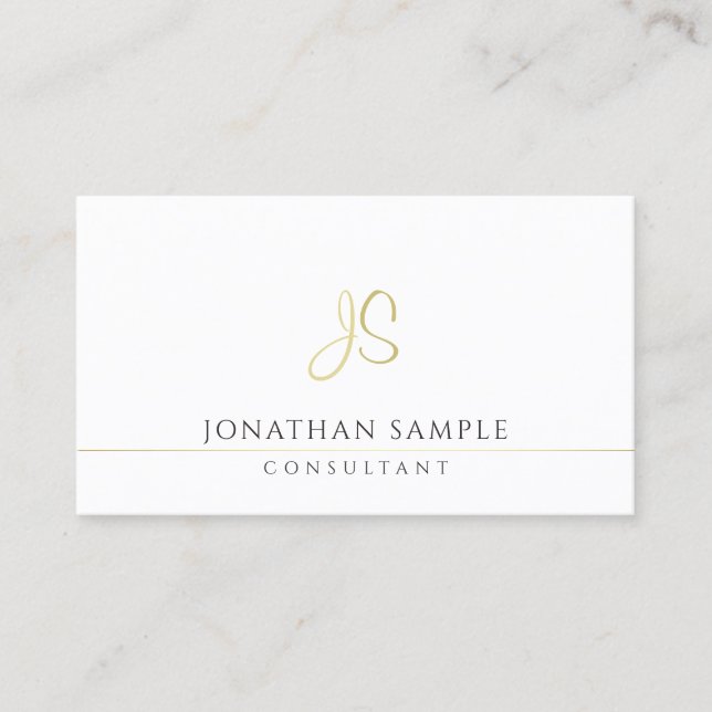 Professional Modern Monogram Elegant Template Business Card (Front)