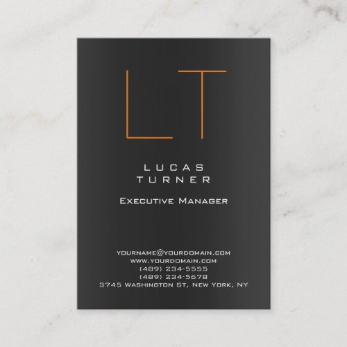 Professional Modern Monogram Gray Color Business Card