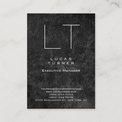 Professional Modern Monogram Gray Pattern Business Card