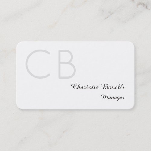 Professional Modern Monogram Minimalist Creation Business Card