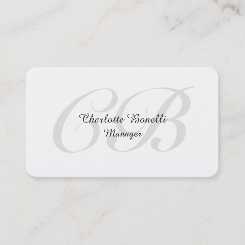 Professional Modern Monogram Minimalist Creative Business Card