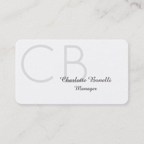 Professional Modern Monogram Minimalist Creative Business Card