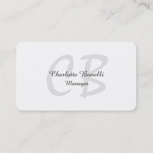 Professional Modern Monogram Minimalist Creative Business Card