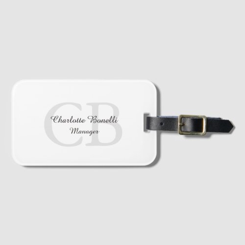 Professional Modern Monogram Minimalist Creative Luggage Tag