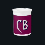Professional Modern Monogram Minimalist Initials Beverage Pitcher<br><div class="desc">You Can Easily Change the Fonts,  Background Image and Color,  Letter Characters.</div>