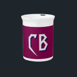 Professional Modern Monogram Minimalist Initials Beverage Pitcher<br><div class="desc">You Can Easily Change the Fonts,  Background Image and Color,  Letter Characters.</div>