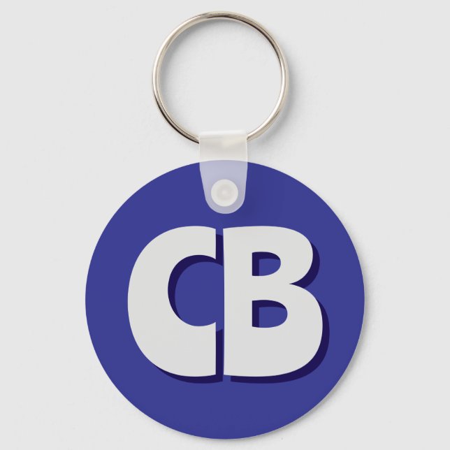 Professional Modern Monogram Minimalist Initials Keychain (Front)