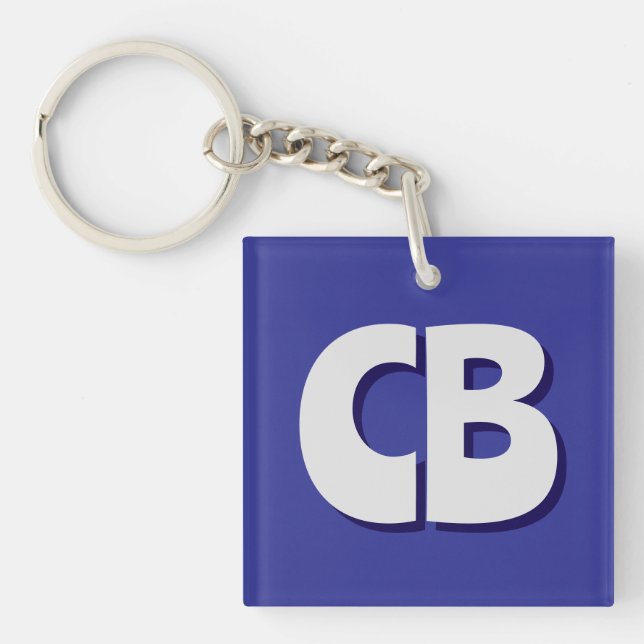 Professional Modern Monogram Minimalist Initials Keychain (Front)