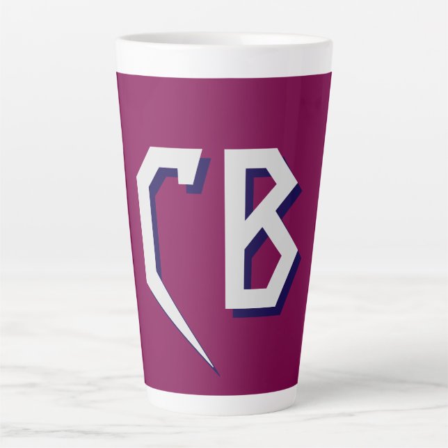 Professional Modern Monogram Minimalist Initials Latte Mug (Front)