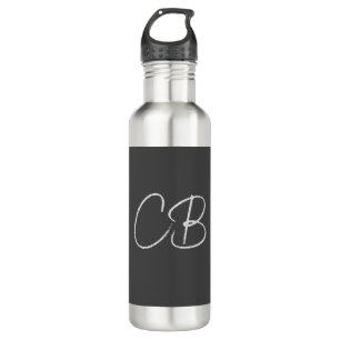 Professional Modern Monogram Minimalist Initials Stainless Steel Water Bottle