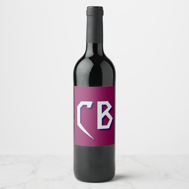 Professional Modern Monogram Minimalist Initials Wine Label (Front)