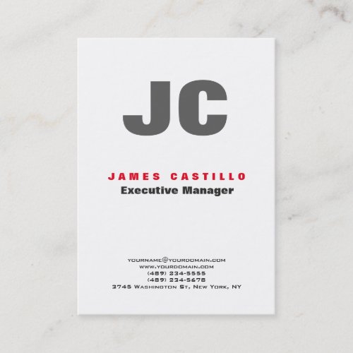 Professional Modern Monogram Minimalist Plain Bold Business Card